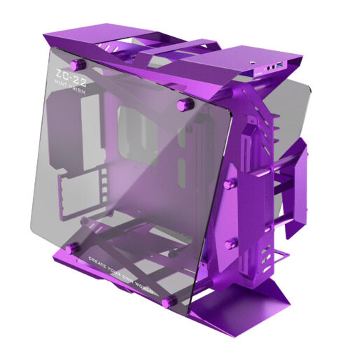 Open-Frame Computer Case MATX Aluminum Alloy Glass PC Water Cooling Game Chassis - Picture 2 of 27