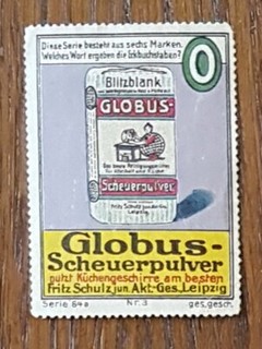 SIEGELMARKE: Blitzblank Globus Scheuerpulver Fritz Schulz jun. AG Leipzig