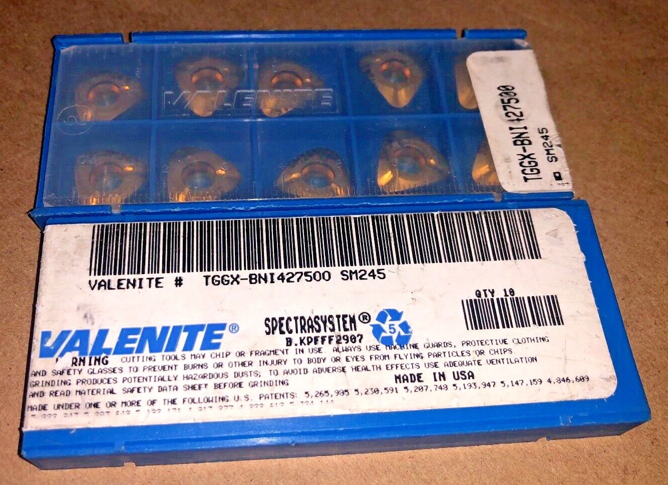 VALENITE CARBIDE INSERTS TGGX BNI427500 SM245 QUANTITY 10 eBay