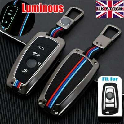 UK Luminous Alloy Car Key Fob Case Cover For BMW 1 3 5 6 7 X3/X4 F10/F30 M5