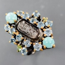 Natural Not Enhanced Larimar Ring 925 Sterling Silver Size 8 /B-R2039