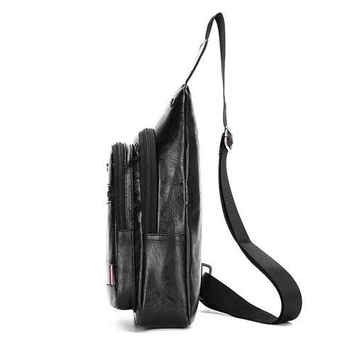 Herren Rucksack Leder Sling Bag Brust Schulter Bauchtasche Crossbody Sport Reise - Bild 3 von 15