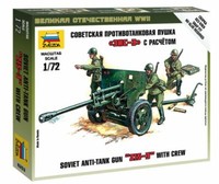 ZIS-3 Soviet Anti-Tank Gun With Crew Kunststoff Kit 1:72 Modell Zvezda