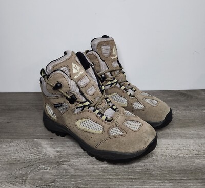 Vasque Breeze Gray Tan Youth Waterproof Suede Hiking Boots Trail 7201 Size 3