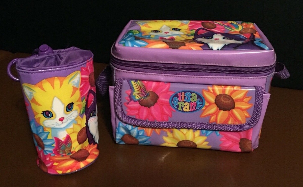 リサフランク バッグ 猫 ひまわり 90ヴィンテージ レアオリジナル RARE Vintage Lisa Frank Sunflower Kittens Insulated Soft Lunch Bag