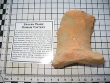 Roman Samian Ware Terra sigillata Gaul pottery shard piece roof tile #41