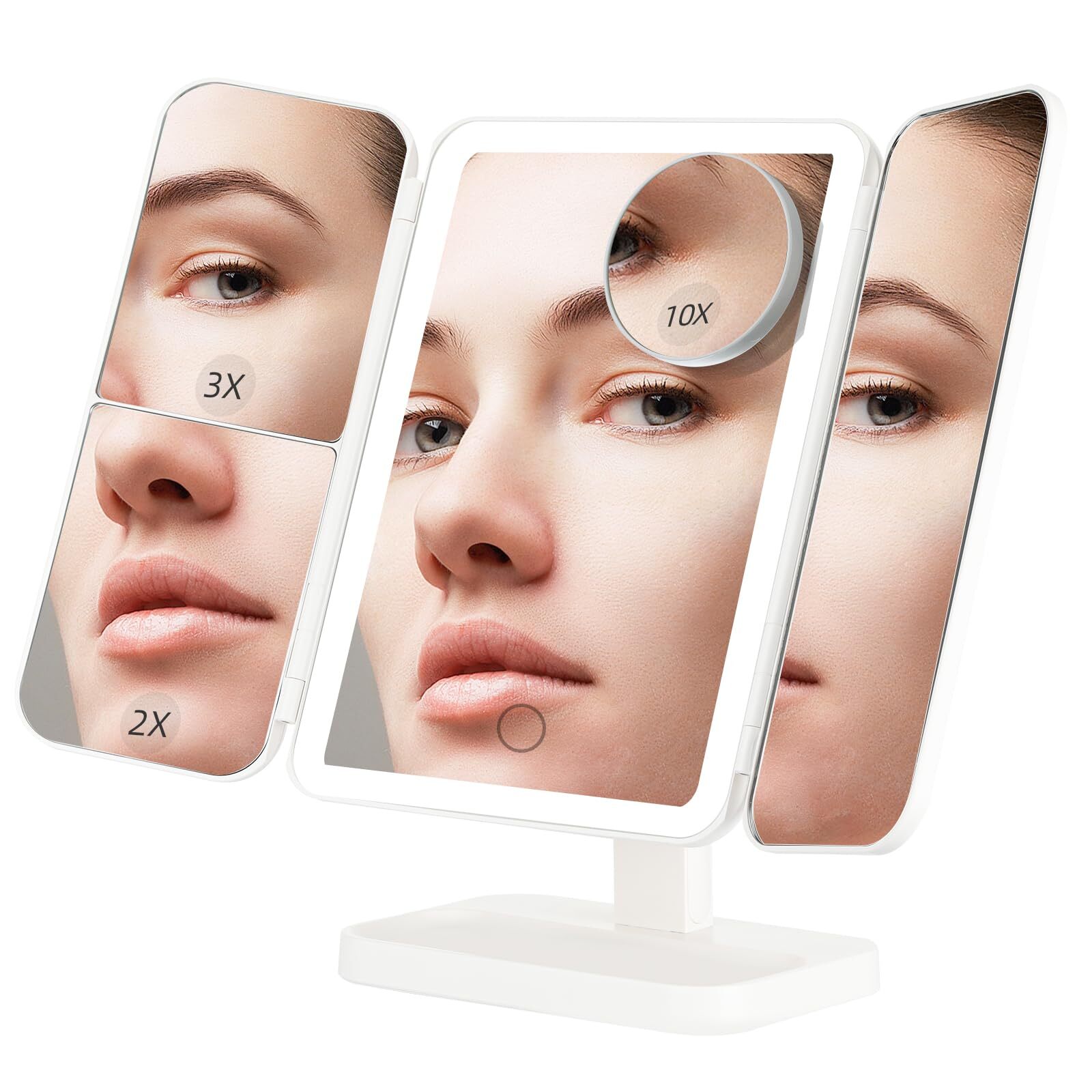 LED Makeup Mirror with 70 Lights 2X 3X Magnification & Touch Control-image