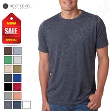 Next Level Men's PLAIN Poly/Cotton Short Sleeve Crew Neck T-Shirt M-6200