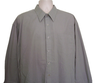 BERTELLI Vintage 90s Y2K Button Dress Long sleeve Shirt XL (17.5 34) Gray Solid