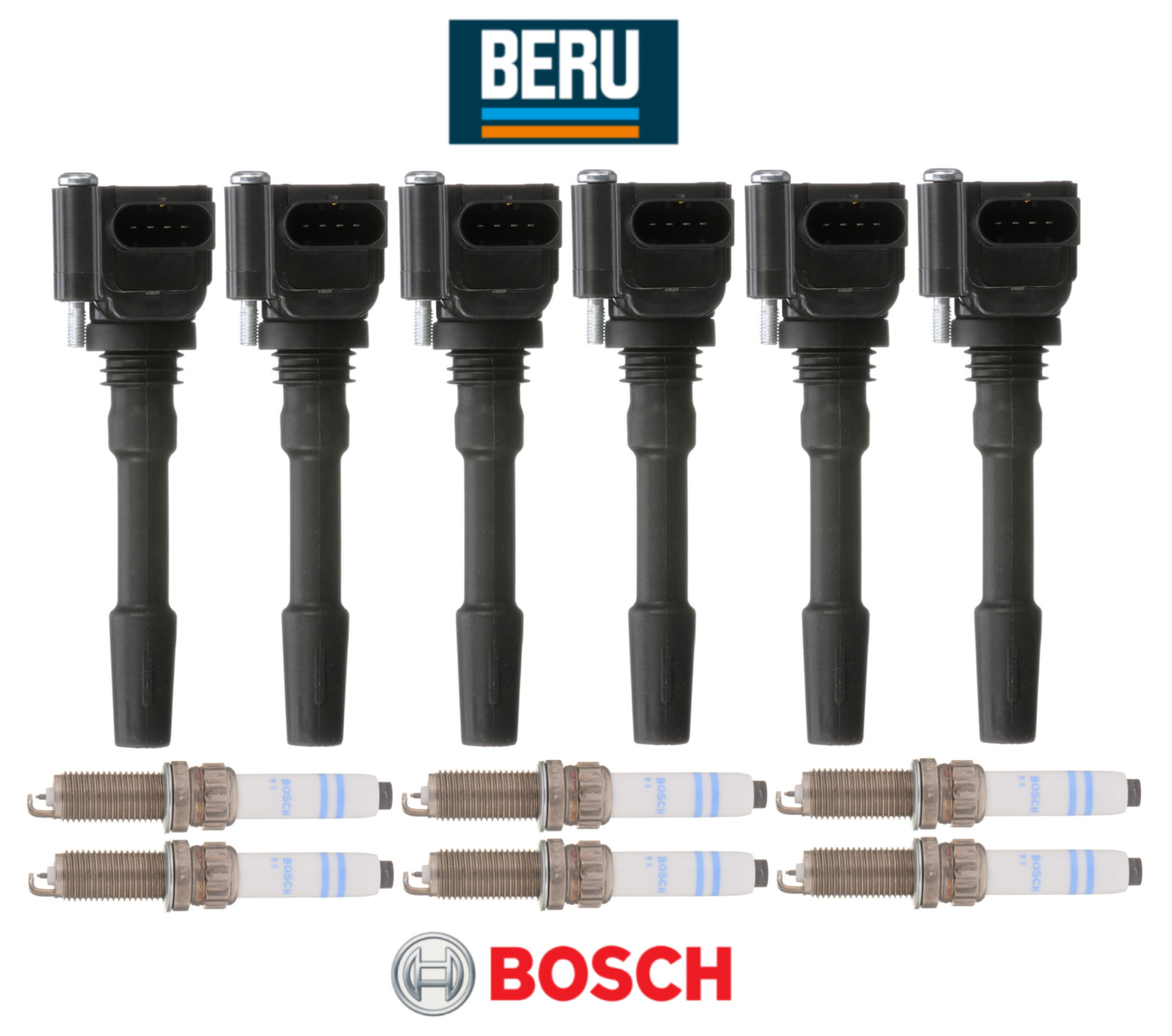 OEM Ignition Coil  Spark Plug 6sets Beru Bosch for Porsche 911 2017-2019