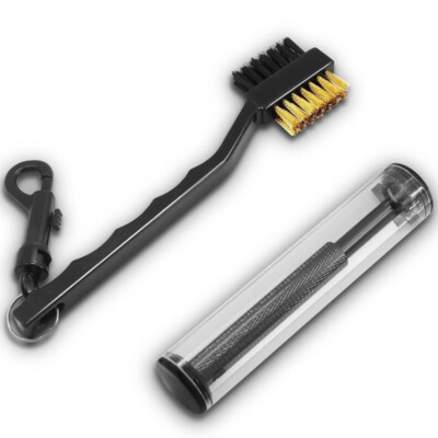 Set Golf Club Groove Sharpener Set with Double Sided Brush and T Tool (Black)