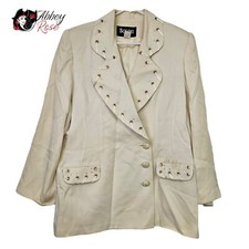 Vintage 1980's Solini New York Blazer Women's Size 16 Yellow Rhinestones Jacket