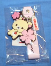 New San-X Rilakkuma Korilakkuma Round 1 arcade pink cherry blossom keychain