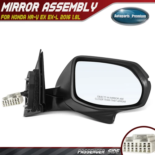 Passenger Right Black Power Mirror with Heated for Honda HR-V EX EX-L 2016 1.8L