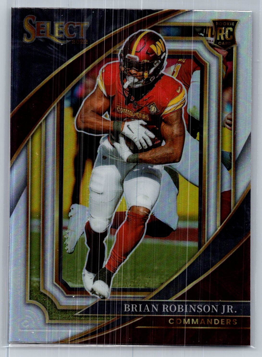 2022 panini select football brian robinson jr. suite level silver prizm rc #310