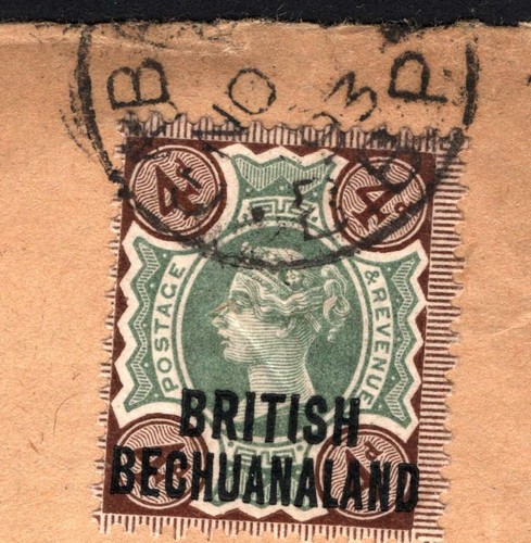 BECHUANALAND GB Jubilee 4d Overprint Cover Gaberones BBP CDS Mafeking 1893 O57c - Picture 8 of 9
