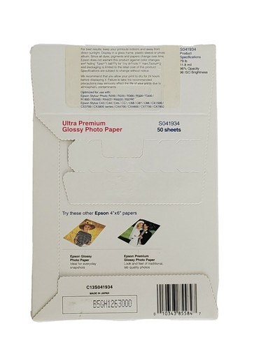 3er-Pack Epson Original Premium Fotopapier Hochglanz 4x6 79 Pfund 50 Blatt Packung Tintenstrahl Neu - Bild 4 von 11