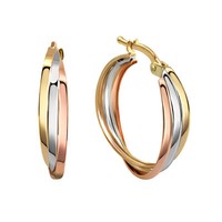 Fascination Ohrschmuck Creolen 333 Gold Dreifarbig Tricolor 20Mm Durchmesser Neu