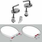 2pcs Universal Chrome Toilet Seat Hinges Spare with Fittings Replacement Part