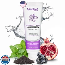 SprinJene Natural Fluoride Free Toothpaste for Sensitive Teeth and Gums – Pat