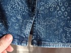 TOMMY HILFIGER Medium Wash BLEACHED Print PAISLEY Pattern DENIM Jean Skirt Sz 14 — photo 3