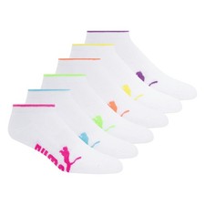 PUMA Womens 6 Pack Low Cut Socks, White/Brigh...