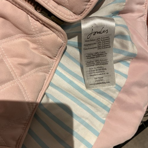 Joules Pale Pink Quilted Gilet Size Xs VGC - Picture 9 of 10