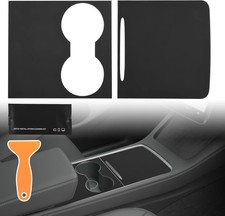 Center Console Matte Black Wrap Designed for Model 3/Y 2021-2024, Matte Black