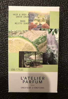 L'Atelier Parfum Green Crush Fragrance Mist Mint Basil Mojito Sunset 50ml New