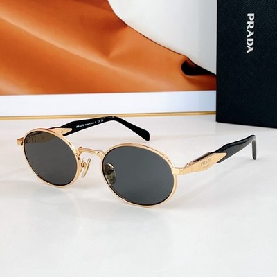 PRADA PR65ZS Women's Oval Sunglasses - Gold/Gray for sale online