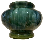 Brush McCoy Pottery Art Deco Style Green Blue Onyx Drip Glaze 6” Vase 1930s