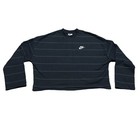 Nike Sportswear NSW Shirt Womens Medium Long Sleeve Black Stripe DD5186