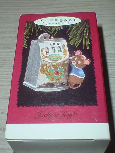 HALLMARK JACKPOT JINGLE 1996 CHRISTMAS KEEPSAKE ORNAMENTS SLOT MACHINE MOUSE