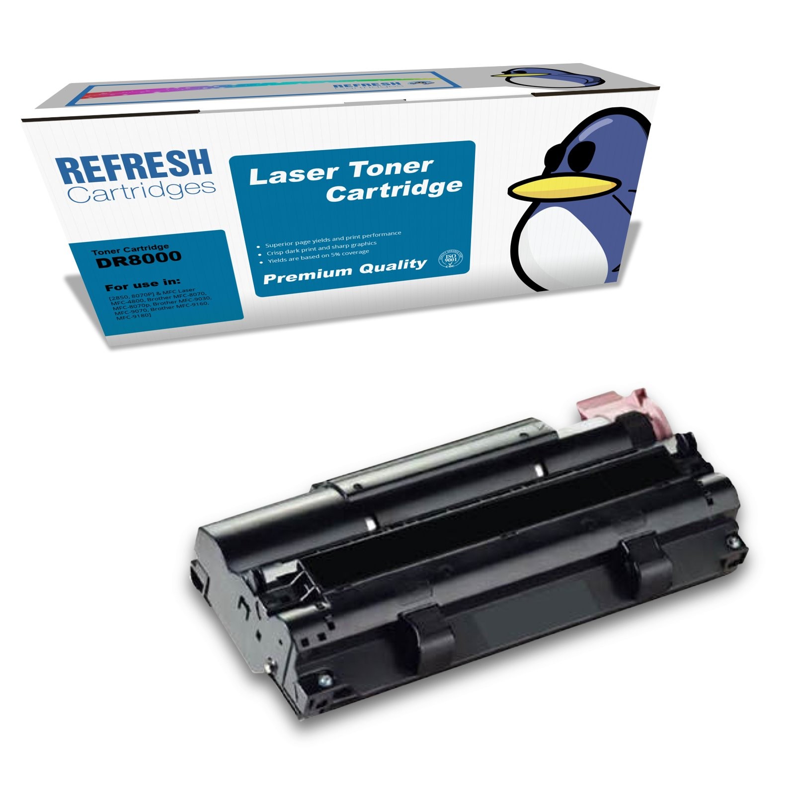Refresh Cartridges Black Drum DR8000 Compatible With Brother Printers