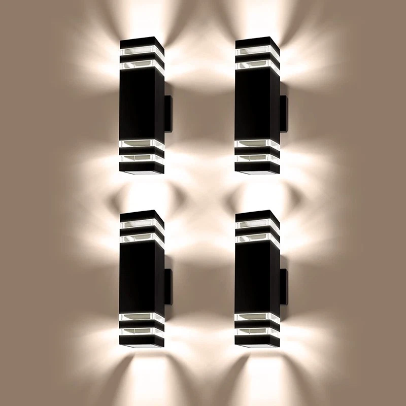UMEXUS 2/4X Exterior Modern LED Wall Light Sconce Outdoor Lights Porch Up Down Fixtures