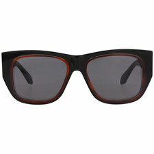 Alaia Square-Frame Recycled Acetate Sunglasses Black Frame Gray Tinted