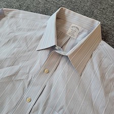 Brooks Brothers Shirt Men's 17 33 Regent Blue Striped Non-Iron Dress Button Up