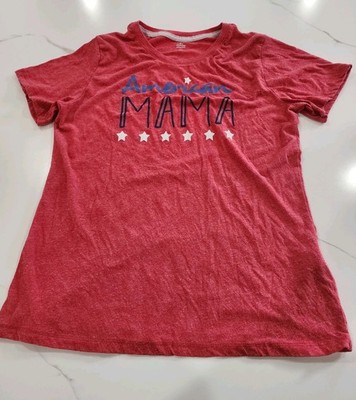 AMERICAN MAMA T-SHIRT 4th Of JULY Red WOMEN'S SIZE LARGE