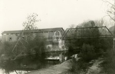 Haw Creek Covered Bridge nr Azalia Indiana RPPC Photo Postcard COPY