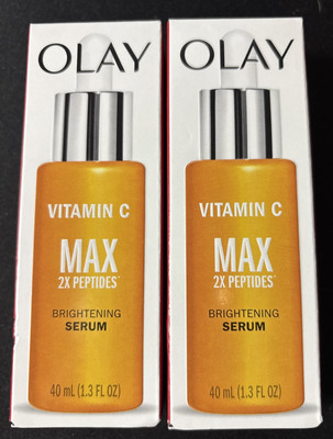 (Lot of 2) Olay Vitamin C Max 2X Peptides - Brightening Serum 40 mL