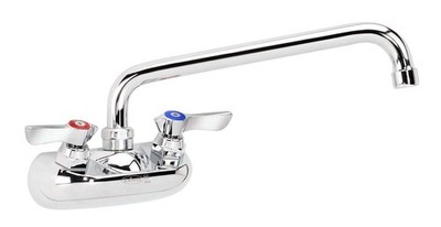 Krowne 10-410L Wall Mount Kitchen Faucet, 4'' Center Mount, 10'' Swing Silver 