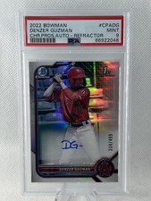 Denzer Guzman - 2022 Bowman Chrome Refractor Auto /499 1st Bowman PSA 9