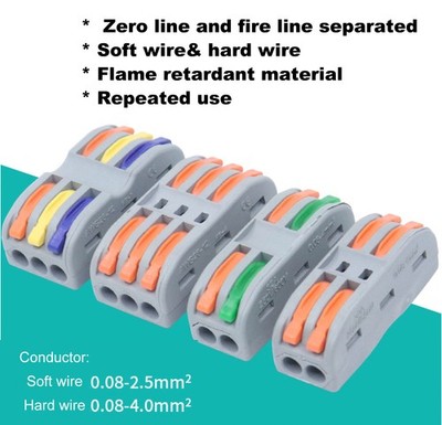 Universal Compact Wiring Terminal Block Mini Fast Connector Push-in Conductor