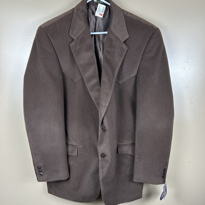 CIRCLE S Brown Western New With Tags Faux Suede Blazer Jacket Sport Coat  46R