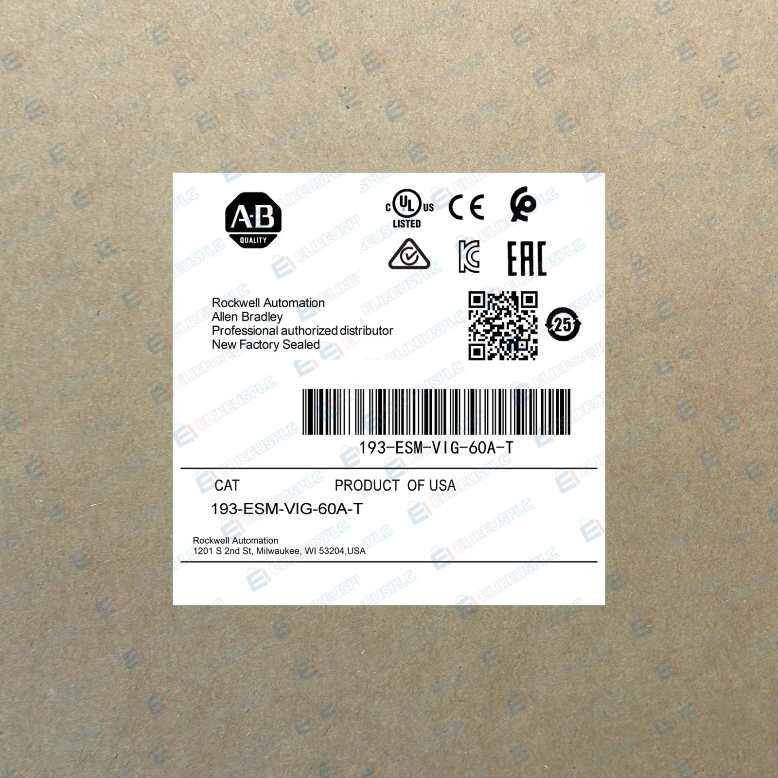 AB 193-ESM-VIG-60A-T E300/E200 60 Amp Sensing Module New UPS WPL0