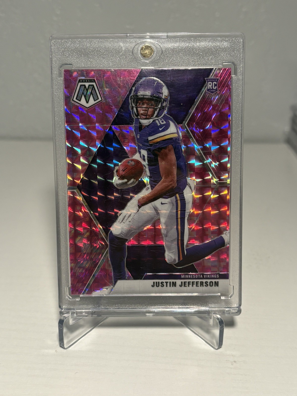 2020 Panini Mosaic - Rookies Justin Jefferson #209 Camo Pink Mosaic Prizm (RC)