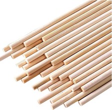 HOPELF 25PCS Wooden Dowel Rods - 1/4 X 12 Inch Bamboo Sticks - for Crafts, Cake