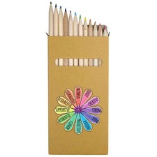 12 x 'Affirmation Flower' Long 178mm Coloured Pencils / Pencil Set PE00072447 
