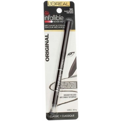 6 Pack L'Oreal Paris Infallible Mechanical Eyeliner, Black Brown 581, 0.008 oz