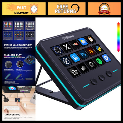 Programmable Macro Pad Keypad, Customizable LCD Keys, Stream Controller for OBS,